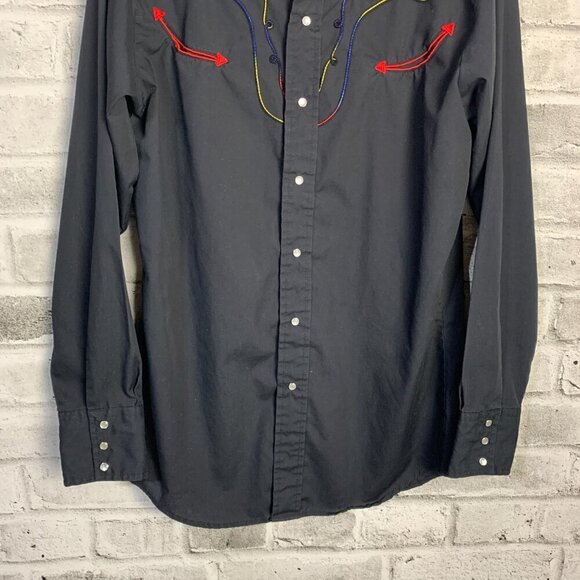 Vintage Western Pearl Snap Embroidered Button Down Shirt - Picture 3 of 9